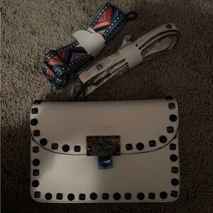 Mersi White Studded Satchel